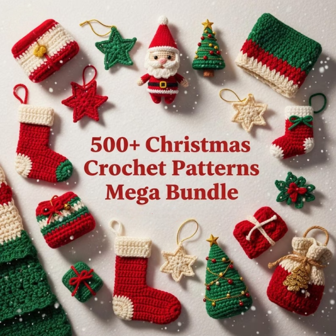 500+ Christmas Crochet Patterns Mega Bundle: 500+ Amigurumi, Decor, Wearables, Bags (PDF Download) | Millionsofpatterns