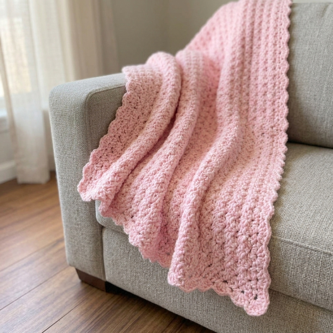 One Skein Baby Blanket Crochet Pattern PDF Download