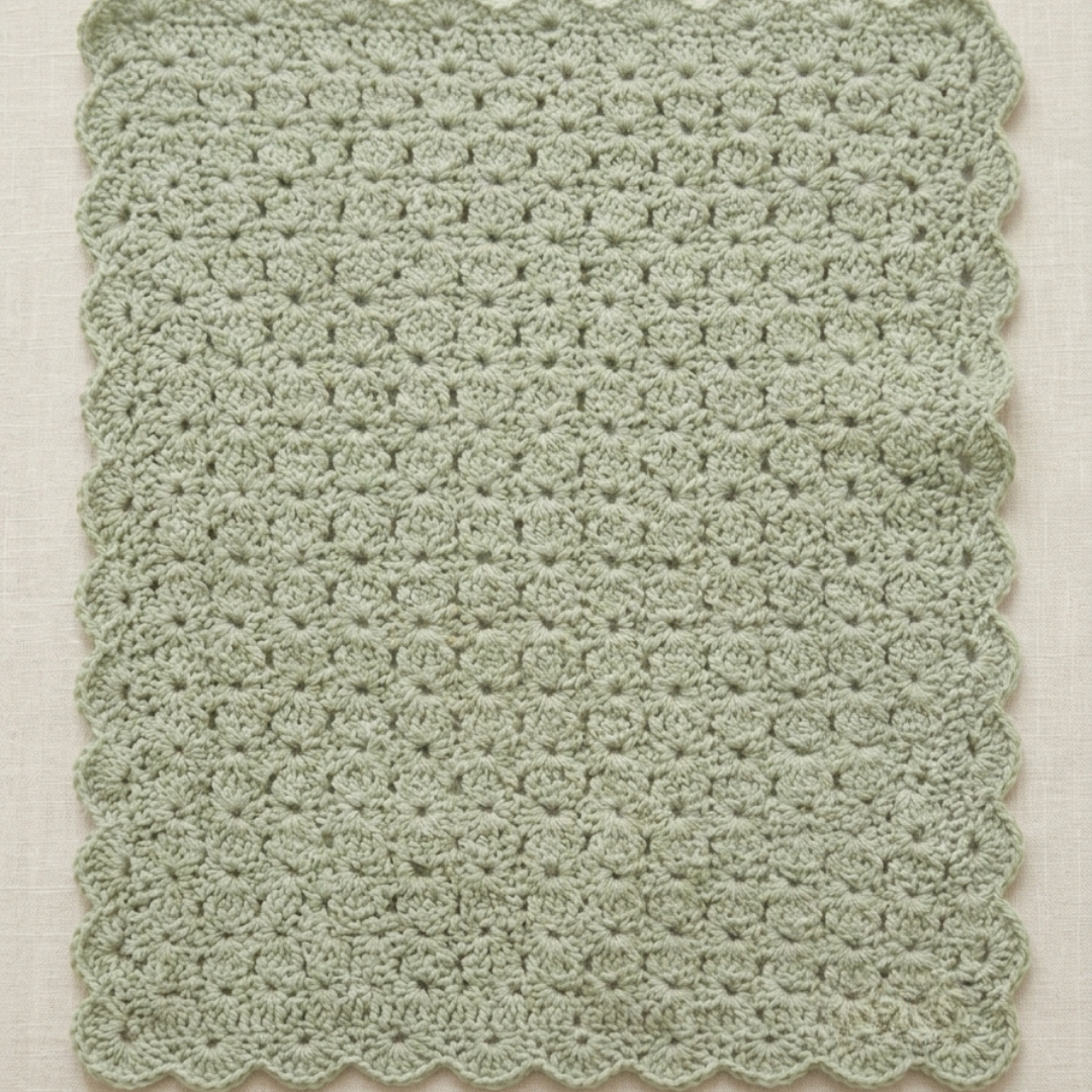 Easy Baby Blanket Crochet Pattern PDF, Shell Stitch Beginner Friendly Tutorial, Quick Digital Download
