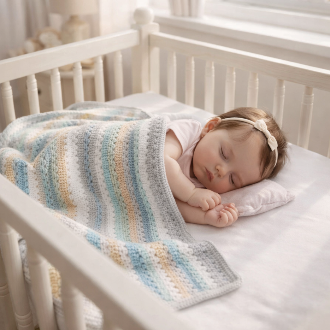 Coastal Calm Crochet Blanket Pattern PDF, Beginner Friendly