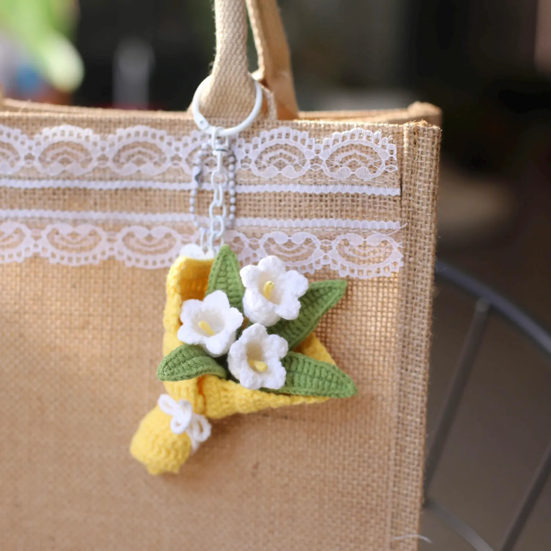 5 Mini Flower Bouquet PDF Patterns, Beginner-Friendly Gift Idea for housewarming Christmas, Birthday, Teacher, Bag Charm or Keychain Project