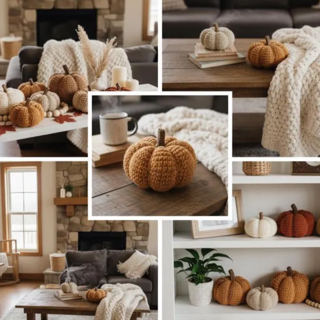 Crochet Pumpkin Pattern,Easy Halloween Amigurumi,Autumn DIY Home Decoration