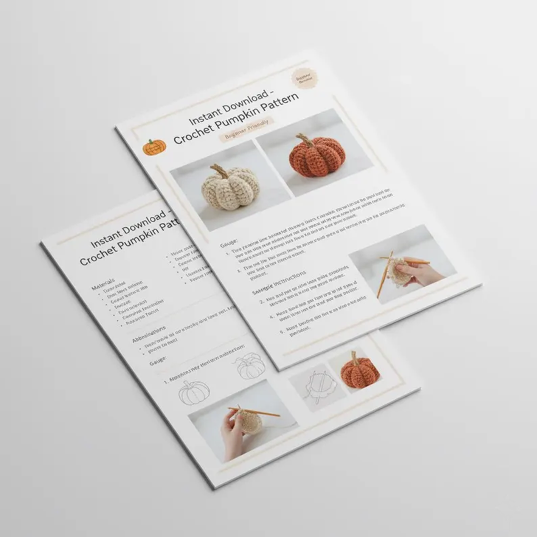Crochet Pumpkin Pattern,Easy Halloween Amigurumi,Autumn DIY Home Decoration