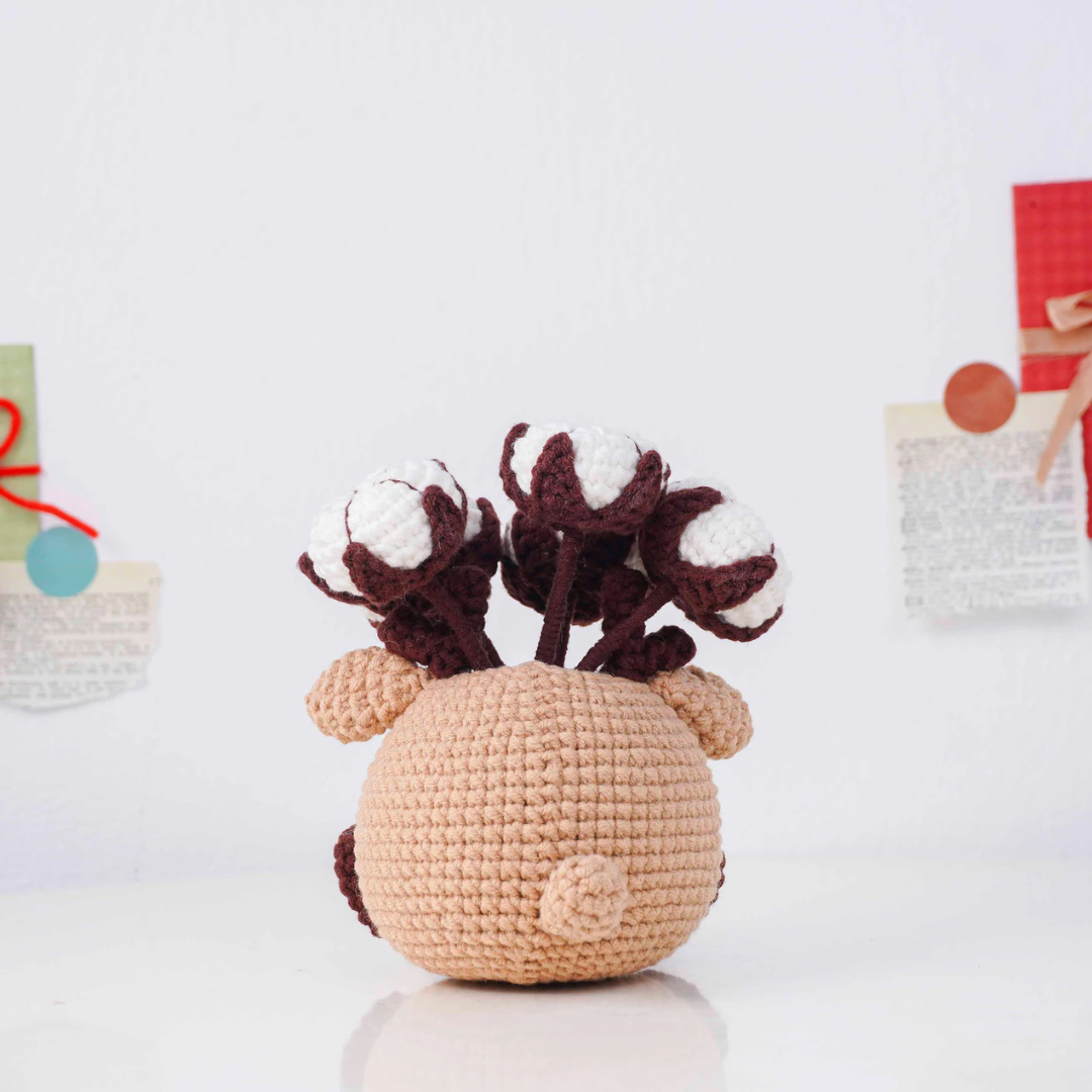 Christmas Bloom Buddies Crochet Patterns Bundle, Poinsettia Snowman Pot Pattern, Holly Santa Pot Pattern, Snowdrop Bear Pot Pattern