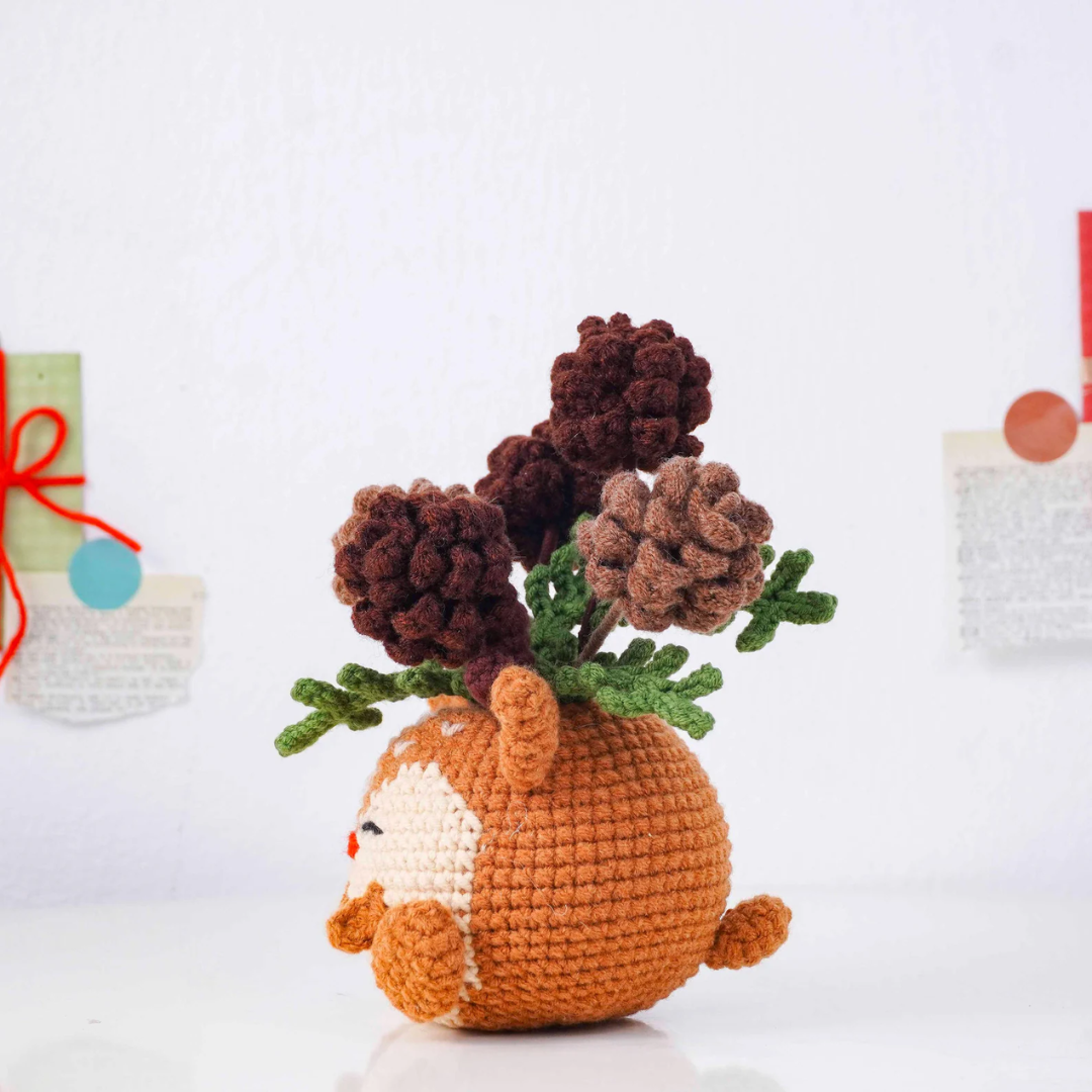 Christmas Bloom Buddies Crochet Patterns Bundle, Poinsettia Snowman Pot Pattern, Holly Santa Pot Pattern, Snowdrop Bear Pot Pattern