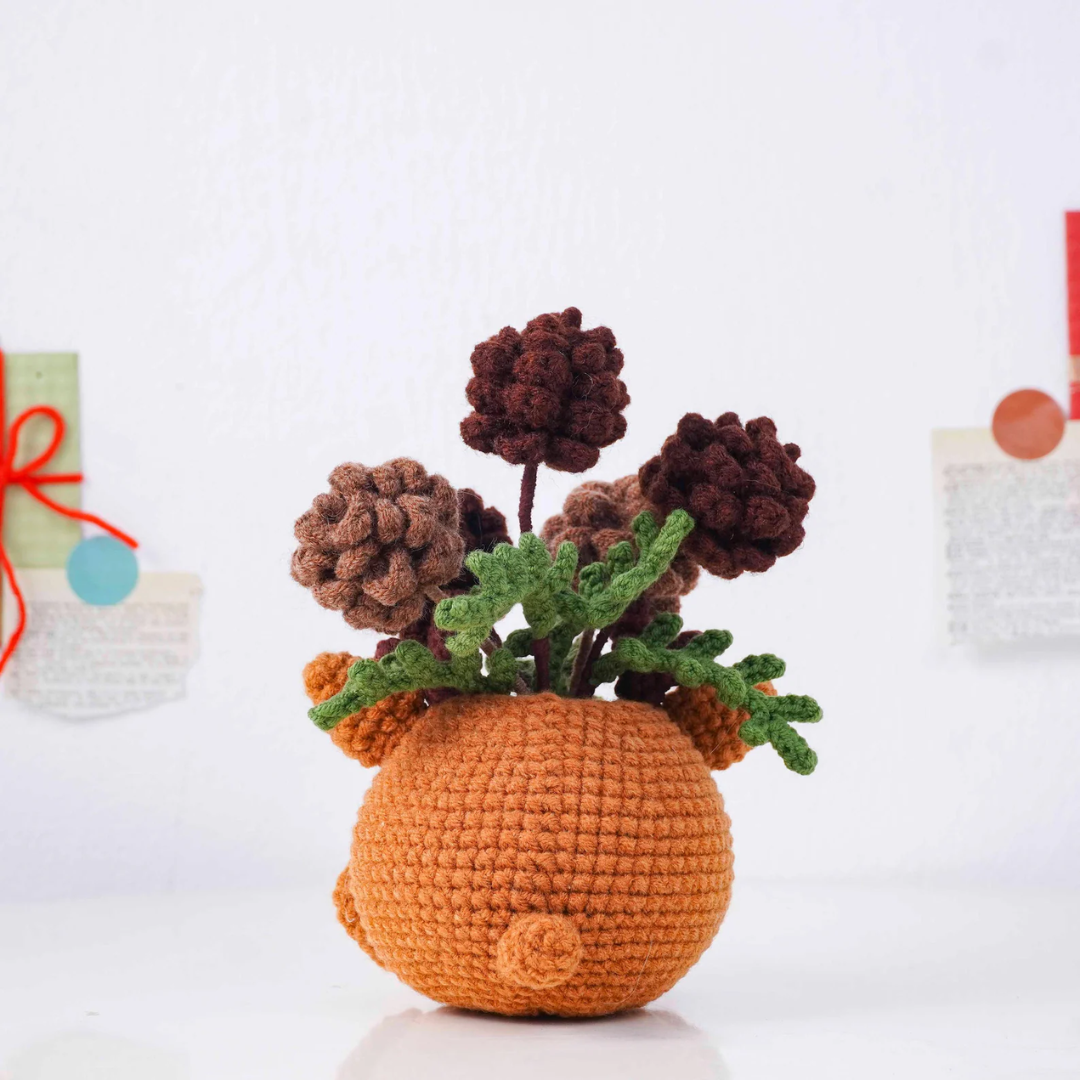 Christmas Bloom Buddies Crochet Patterns Bundle, Poinsettia Snowman Pot Pattern, Holly Santa Pot Pattern, Snowdrop Bear Pot Pattern