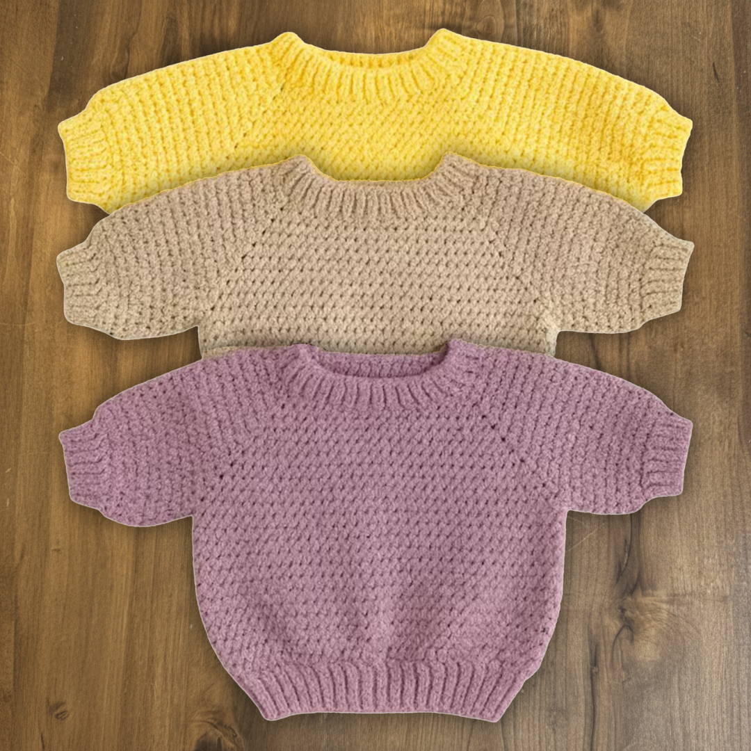 Oversized Crochet Baby Sweater Pattern, Video Tutorial