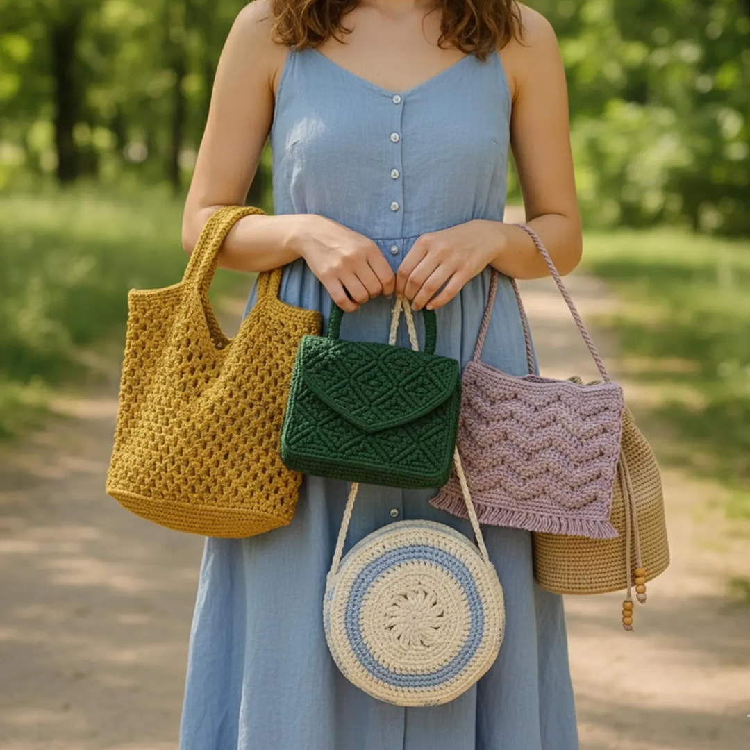 200+ Crochet Bag & Pouch Patterns Mega Bundle, Boho, Modern, Vintage Styles PDF Instant Download