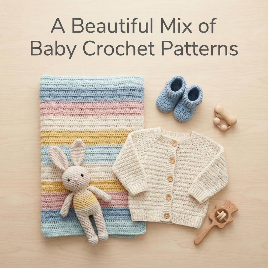 50+ Crochet Baby Patterns Bundle: 60+ Blankets, Booties, Amigurumi (PDF Download), Digital Downloads
