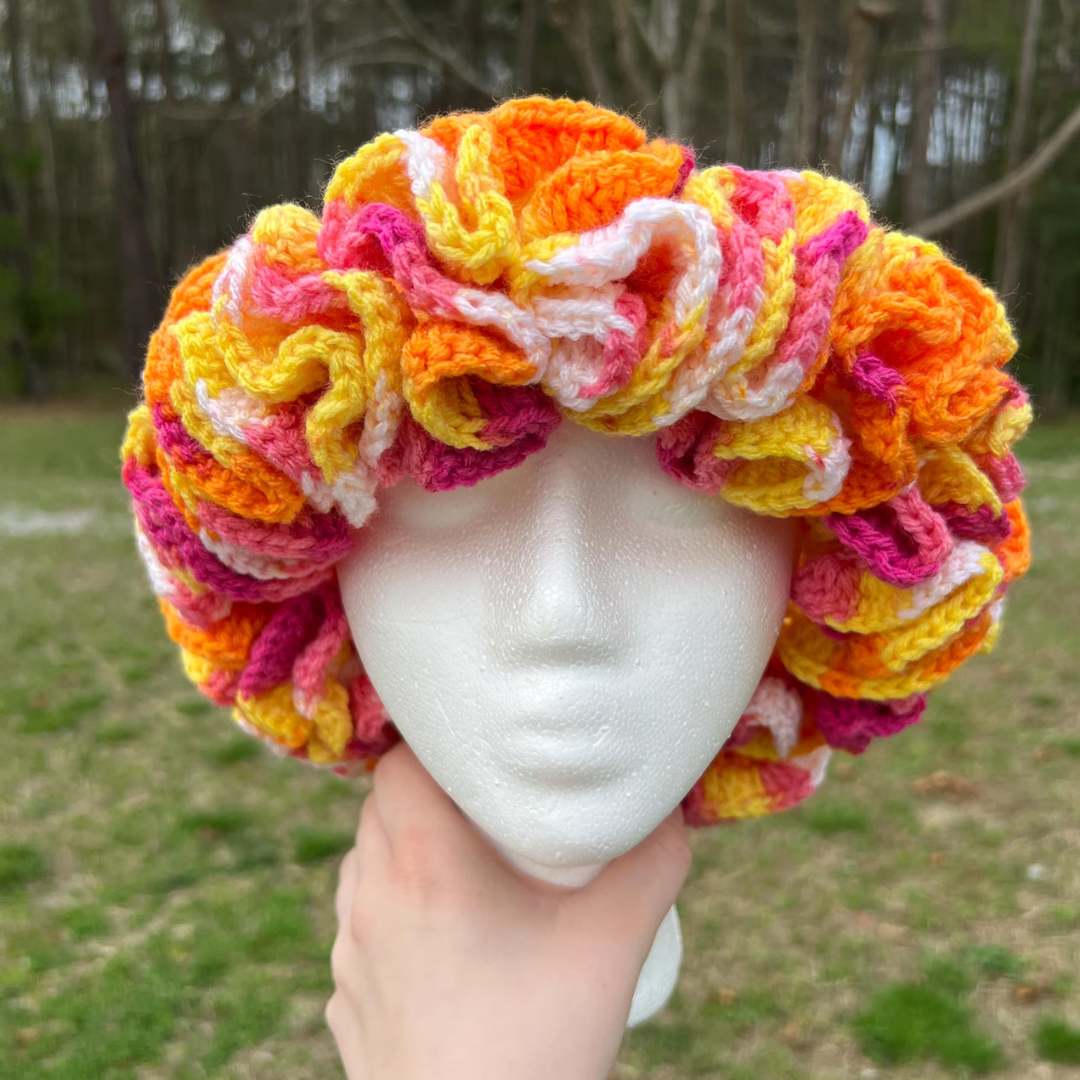 Crocheted Ruffle Hat Pattern, Instant Download