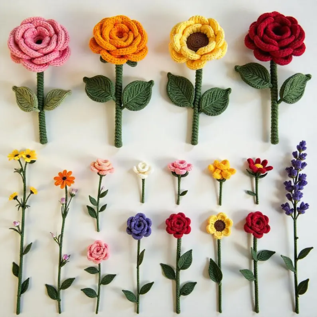 Crochet Flower Pattern Bundle, 700+ Amigurumi Bouquet Designs, Spring Floral Crochet Patterns, Mom Gift, PDF Downloads, Rose, Tulip, Daisy