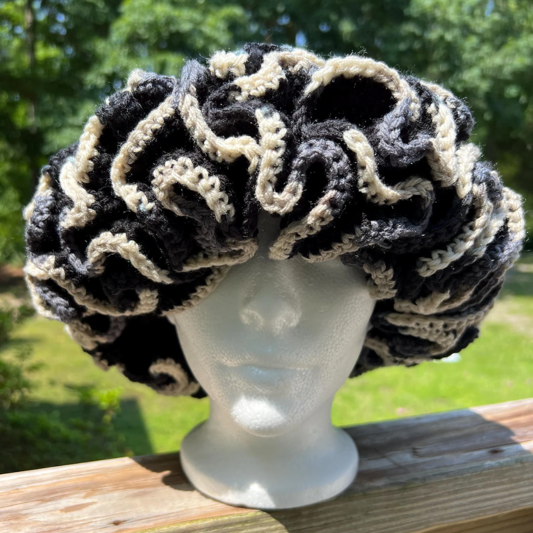 Crocheted Ruffle Hat Pattern, Instant Download