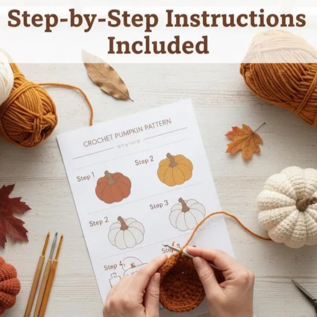 Crochet Pumpkin Pattern,Easy Halloween Amigurumi,Autumn DIY Home Decoration
