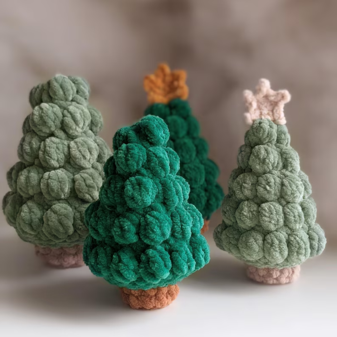 Crochet Christmas Tree with Star PDF Pattern Low-Sew