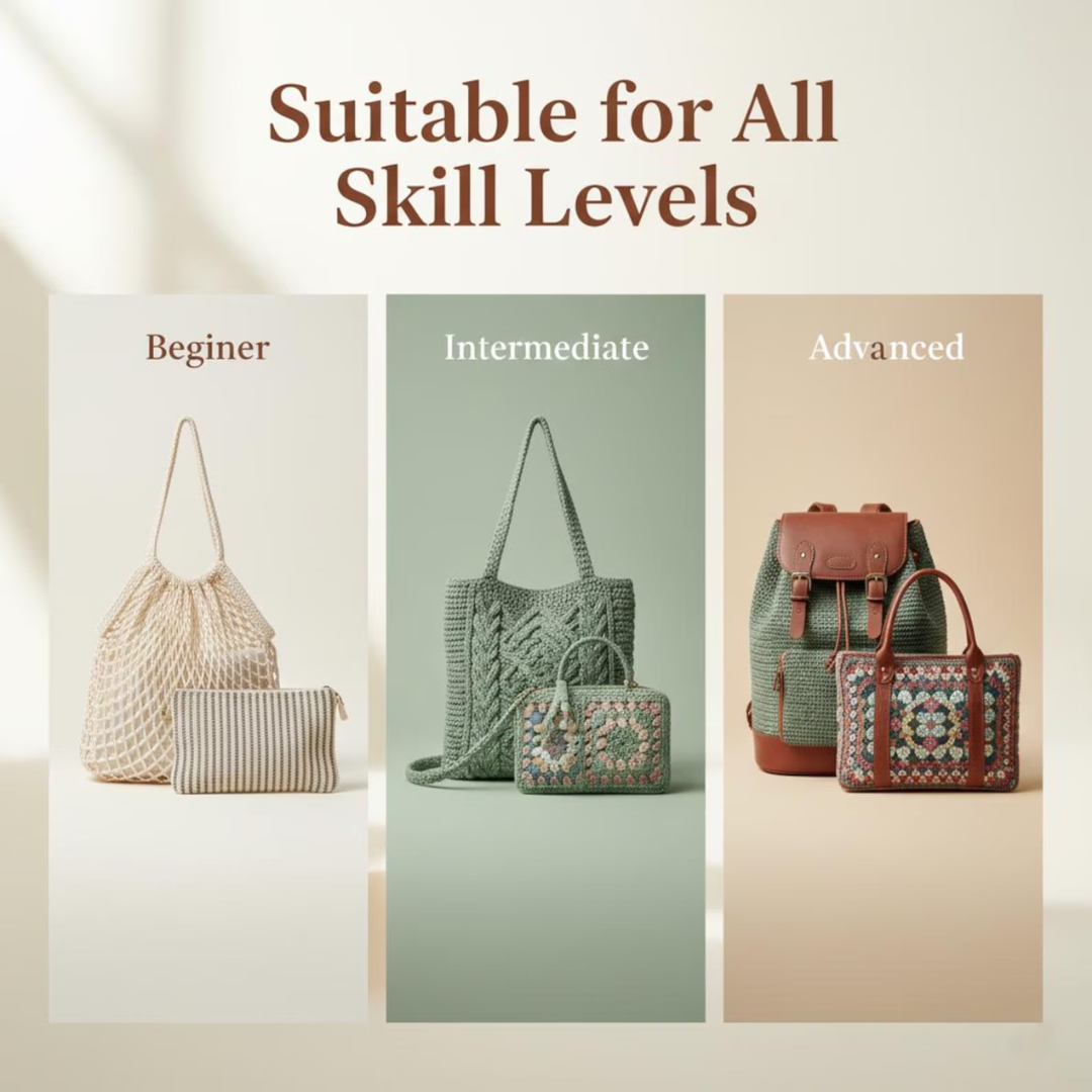 200+ Crochet Bag & Pouch Patterns Mega Bundle: Boho, Modern, Vintage Styles PDF Instant Download