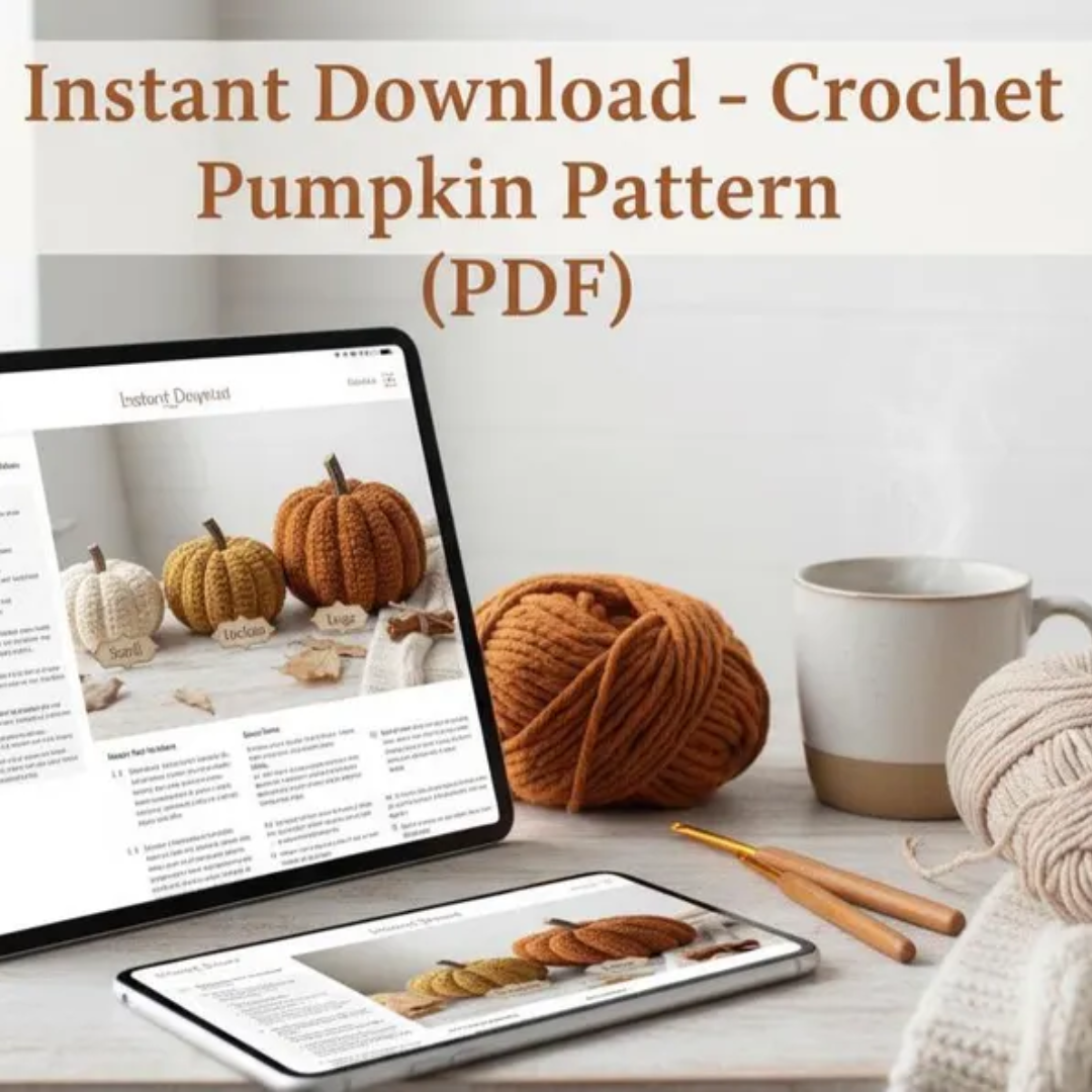 Crochet Pumpkin Pattern,Easy Halloween Amigurumi,Autumn DIY Home Decoration