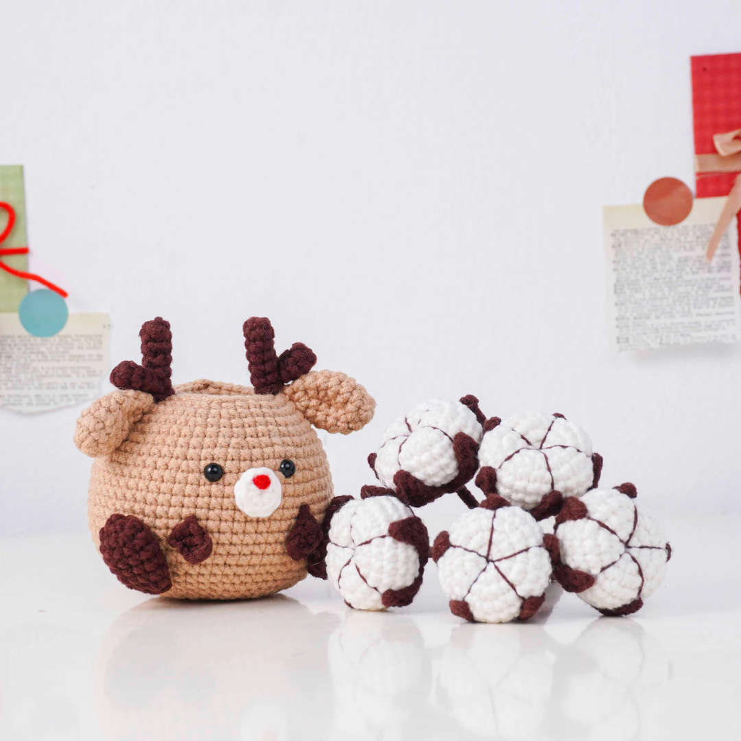 Christmas Bloom Buddies Crochet Patterns Bundle, Poinsettia Snowman Pot Pattern, Holly Santa Pot Pattern, Snowdrop Bear Pot Pattern