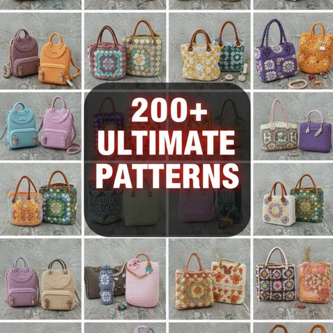 200+ Crochet Bag & Pouch Patterns Mega Bundle, Boho, Modern, Vintage Styles PDF Instant Download