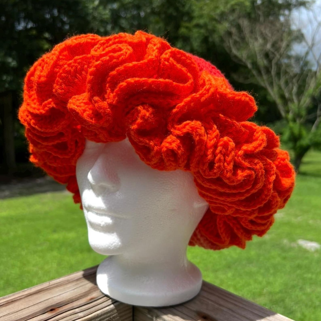 Crocheted Ruffle Hat Pattern, Instant Download